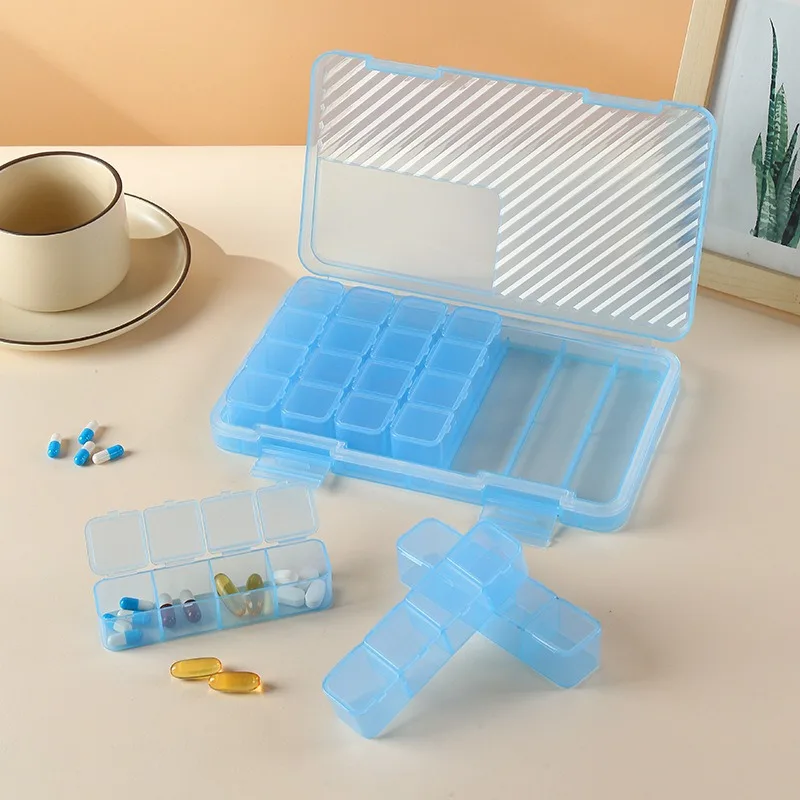 Caja organizadora portátil semanal de medicamentos multicolor - imagen 2