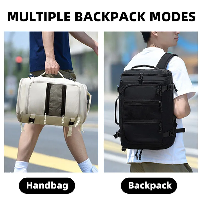 Mochila deportiva para gimnasio con USB, bolsa de equipaje grande expandible para ordenador portátil de negocios al aire libre, bolsillo para zapatos, bolso para acampar en seco y húmedo para ir al trabajo - imagen 5