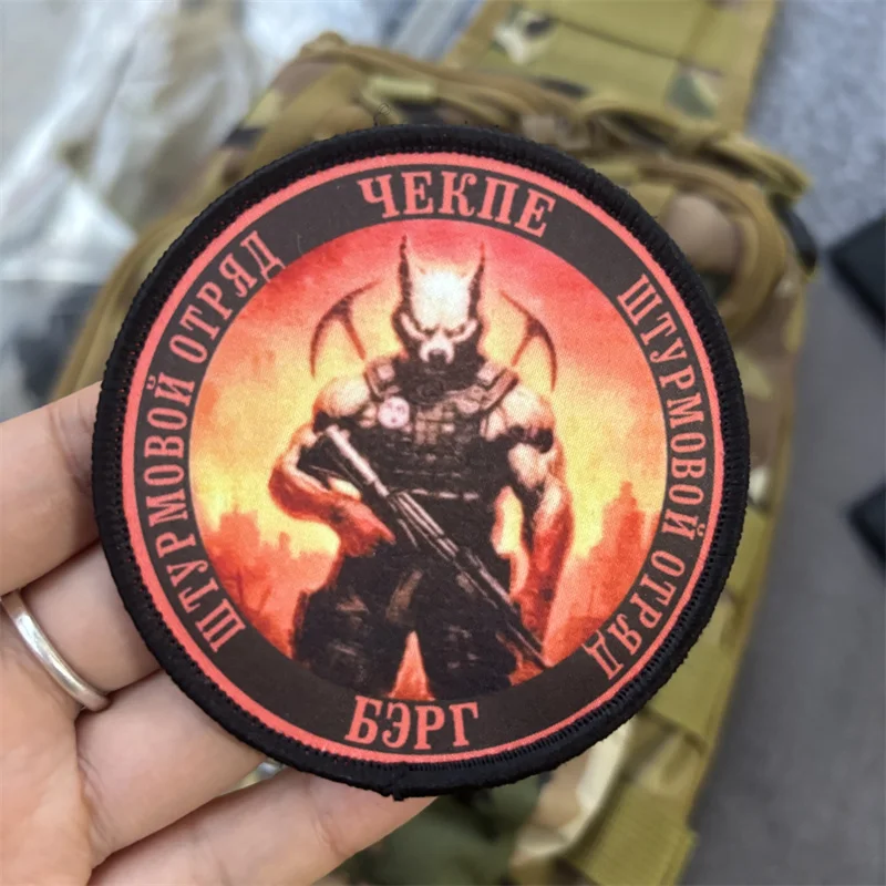 Parche táctico con estampado de demonio para ropa, insignia de moral militar, parches con gancho, accesorios para mochila, pegatinas - imagen 2