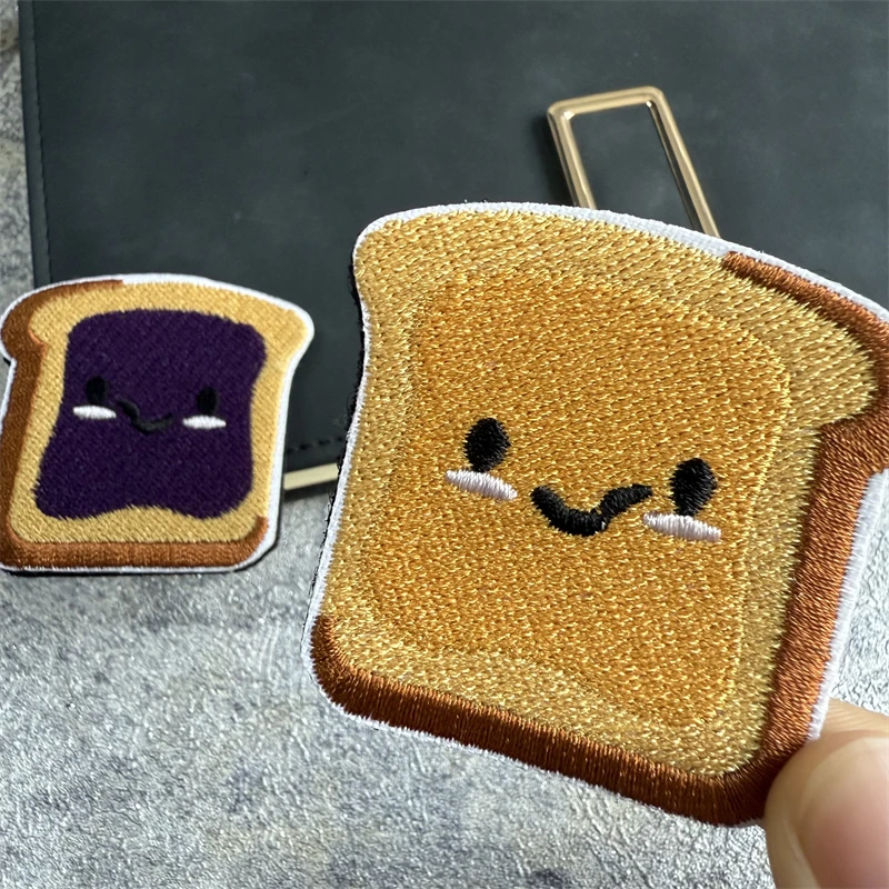 Mantequilla de maní y gelatina, bonito parche bordado con gancho y bucle, insignia de moral, ropa de dibujos animados para niños, pegatinas Diy, parche para mochila - imagen 3