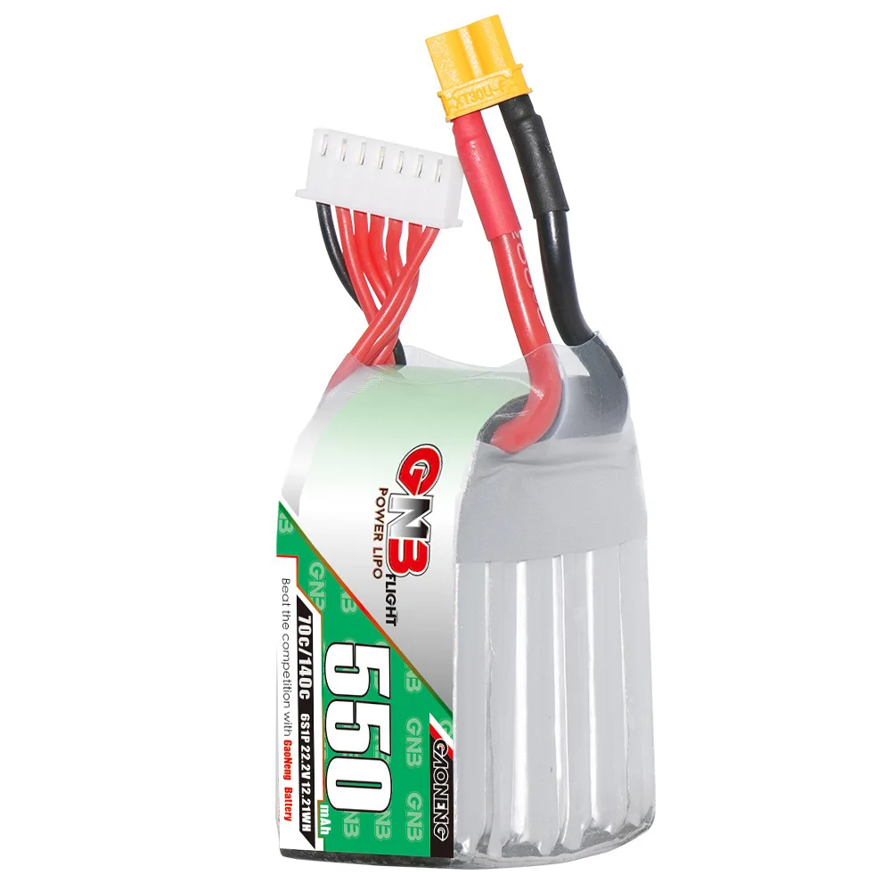 GAONENG-batería Lipo con XT30 para Dron de carreras Torrent 22,2 FPV, piezas de cuadricóptero RC, 550 V, 110 mAh, GNB 6S, batería 70C/140C - imagen 4