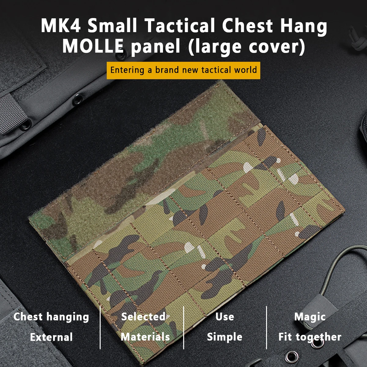 Chaleco táctico Panel MOLLE completo solapa frontal Micro chasis de lucha Panel colgante para MK3 MK4 aparejo de pecho expansor chaleco de caza IPSC - imagen 4