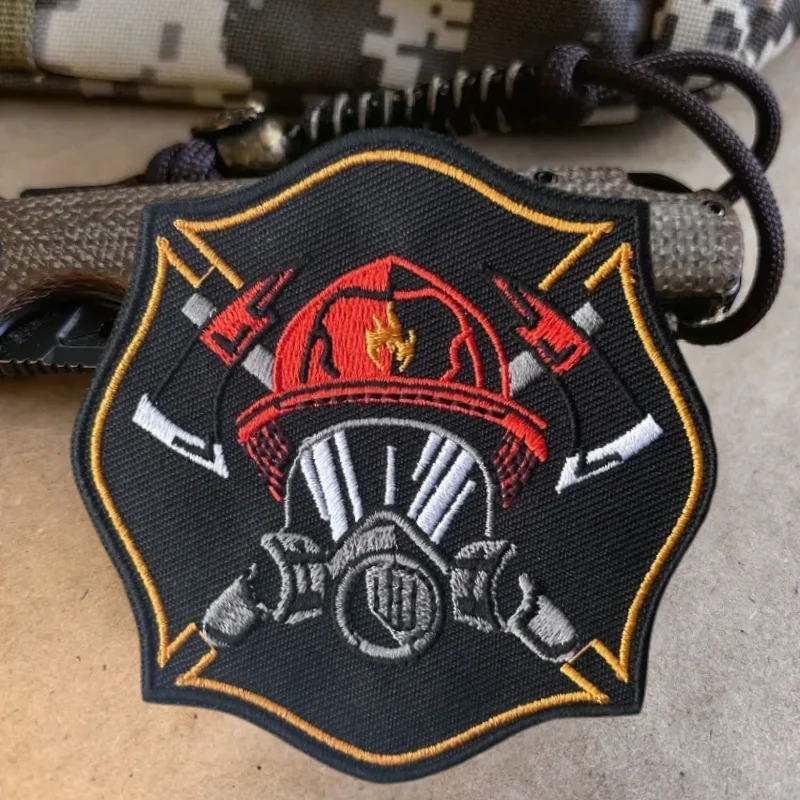 Parche bordado de bombero Chevron, chaleco táctico, insignia de moral con gancho y bucle, pegatina para mochila, parches para brazalete para ropa