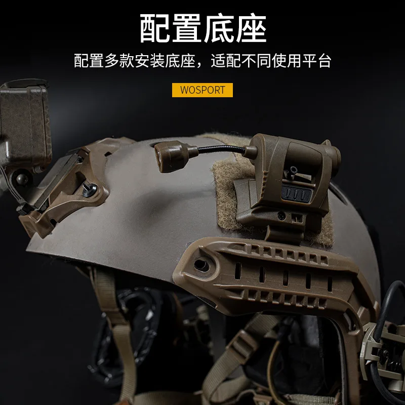 WoSporT MPLS carga Luz de tres posiciones, color con base, ahorro de energía y ahorro de energía, luz para casco táctico al aire libre - imagen 5
