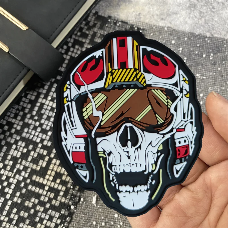 Parche de insignia de PVC 3D de moral de calavera táctica, brazalete Punk con personalidad, gancho y bucle, mochila militar, accesorios para sombrero - imagen 2