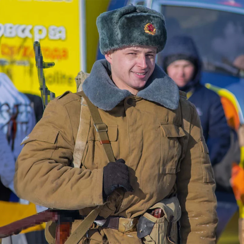 Gorro de algodón táctico suave ruso Ushaka, reproducción M69, gorro cálido para caza al aire libre, sombrero gris de invierno, gorro de Lei Feng desplumado - imagen 4