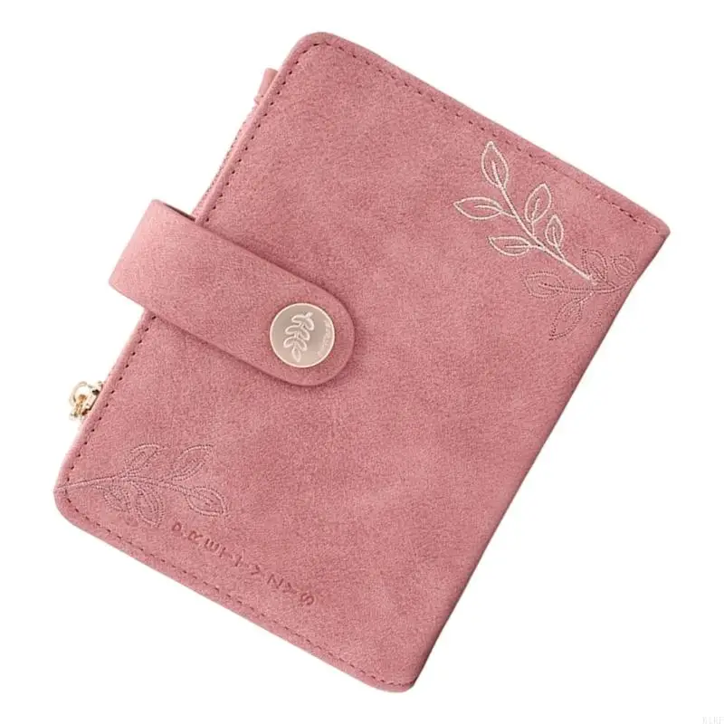 Carpeta cuero PU con 5 anillos para mujer, billetera, cuaderno planificador presupuesto recargable con bolsillo para con 5 - imagen 2