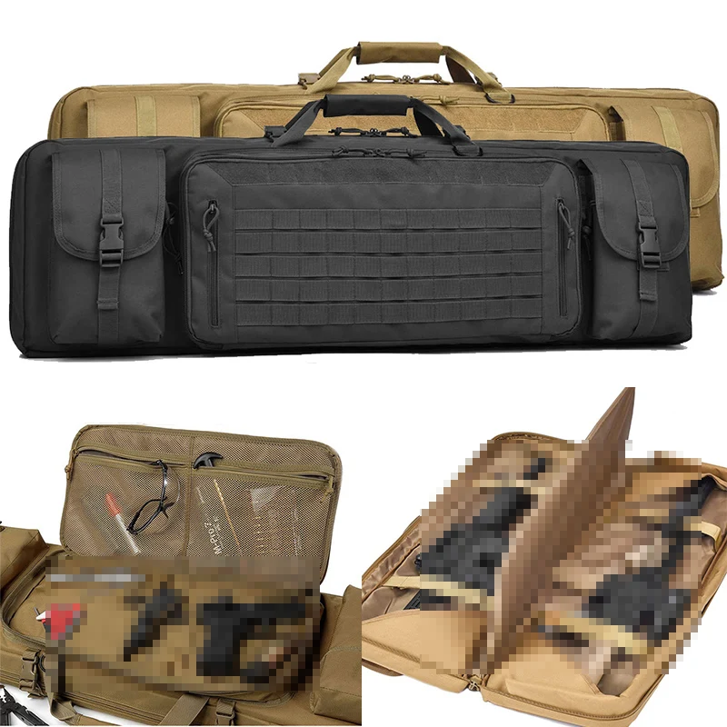 Bolsa táctica de doble arma para caza, mochila militar para francotirador, 36/42/46in, para M16, AR15, M249, M4A1 - imagen 5