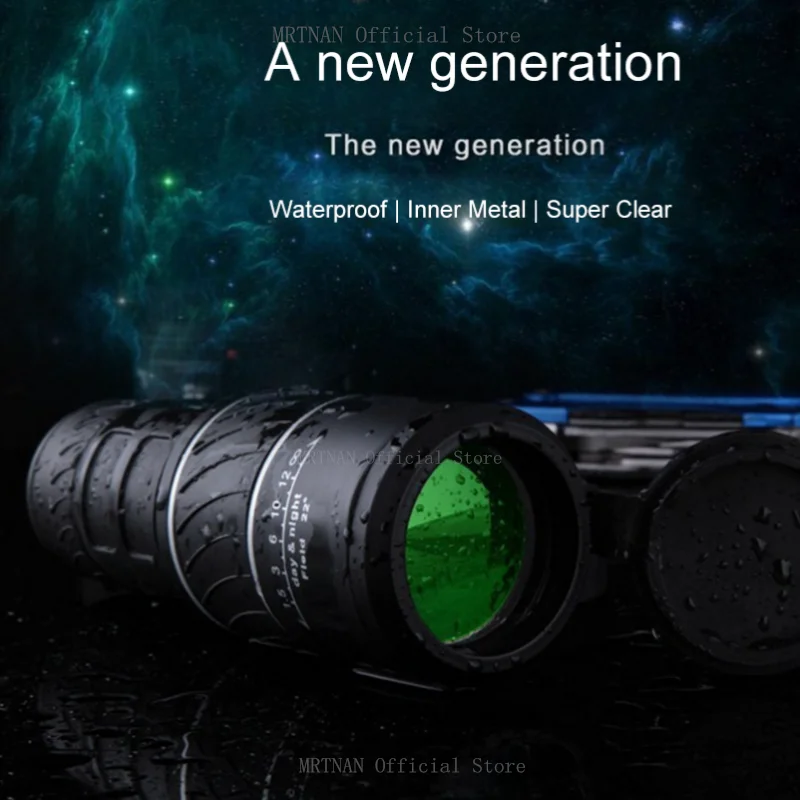 Binoculares potentes HD con Zoom militar, telescopio profesional portátil de largo alcance, Monocular de baja visión nocturna para caza, 40x60 - imagen 2