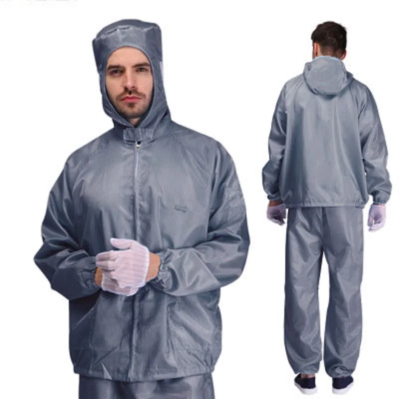 Ropa de trabajo de tipo dividido, ropa de seguridad antiestática reutilizable Unisex con bolsillos, materiales de pintura limpia a prueba de polvo, aislamiento dividido