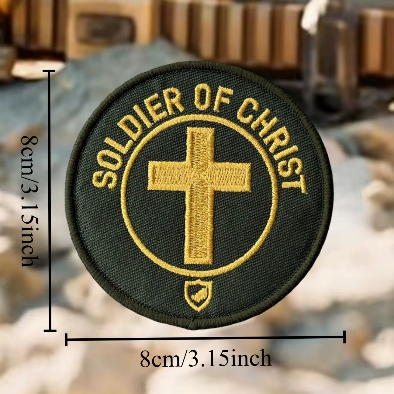 Parche táctico velcro cruz soldado Cristo bordado para militar