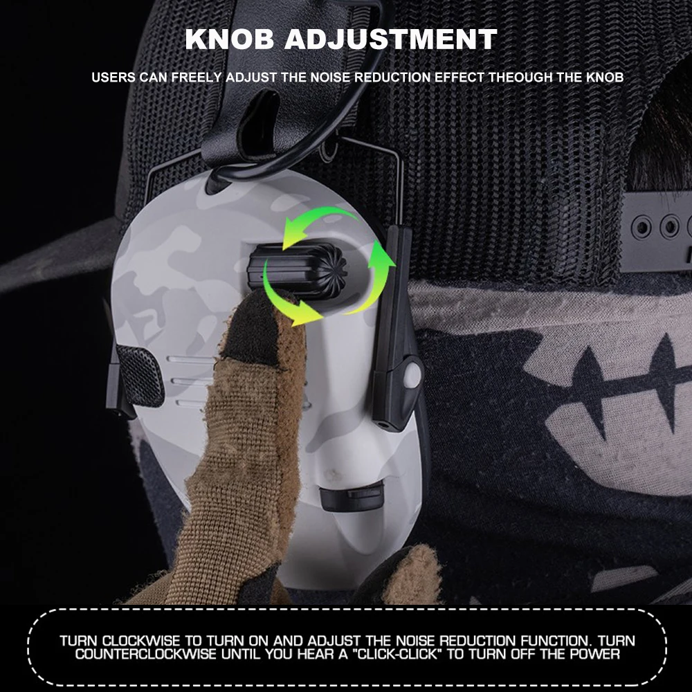 Auriculares electrónicos tácticos para disparar, reducción de ruido múltiple, ajuste de caza, juegos Airsoft, protección auditiva, enchufe de 3,5mm - imagen 3