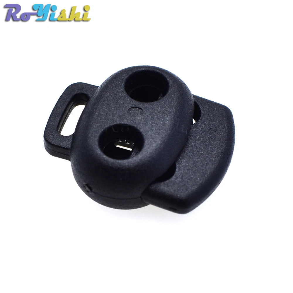 2 agujeros y orificio de nebulización tapón de bloqueo de cable Clip de palanca de plástico tamaño negro: 23mm * 15mm * 8,5mm - imagen 3