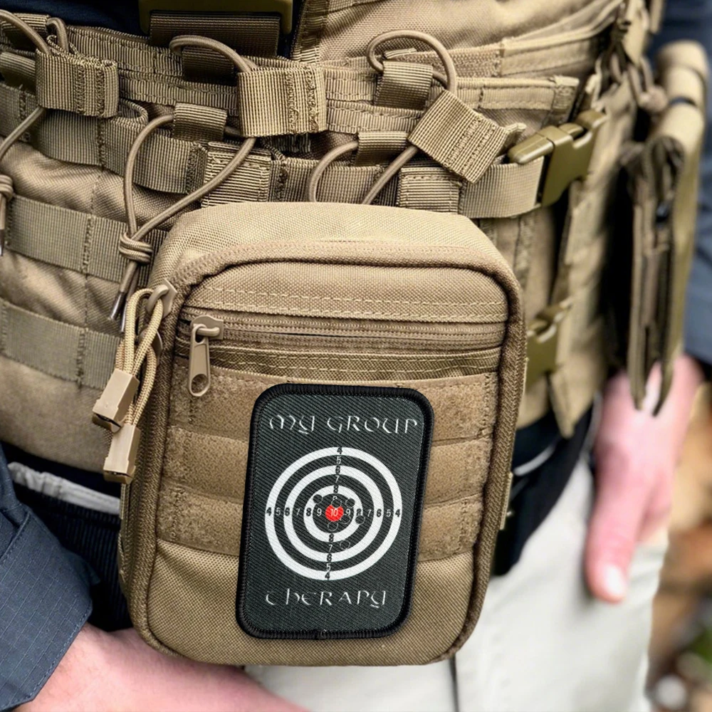 Parche táctico de tiro al objetivo para terapia de grupo, parches de gancho de moral militar, equipo, apliques para mochila del ejército - imagen 3