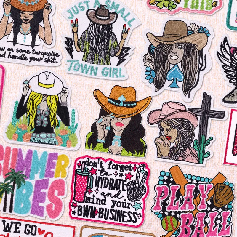 Parche de vaquera, parches para planchar para ropa, letras, escritura, parches bordados en ropa, chaqueta, pantalones vaqueros, pegatinas, decoración de costura - imagen 2