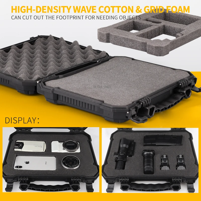 Estuche rígido portátil táctico para pistola, caja de herramientas de caza impermeable, funda protectora para cámara, caja de almacenamiento de equipo con relleno de espuma