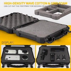 Estuche rígido portátil táctico para pistola, caja de herramientas de caza impermeable, funda protectora para cámara, caja de almacenamiento de equipo con relleno de espuma