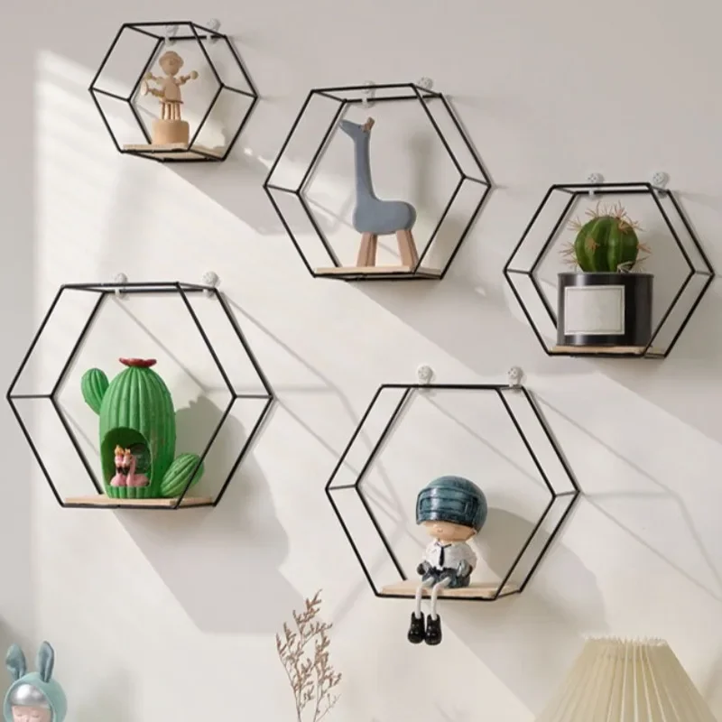 Estante colgante de pared estilo nórdico en hierro forjado - imagen 4