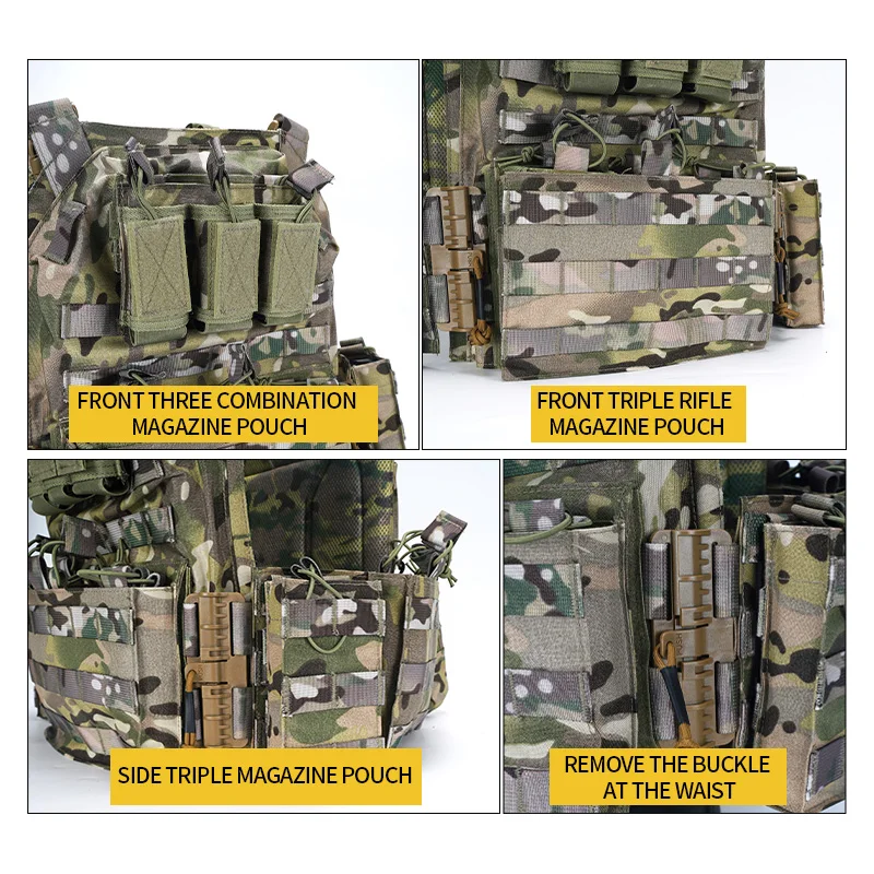 Chaleco táctico de liberación rápida 1000D camuflaje Airsoft Paintball - imagen 2