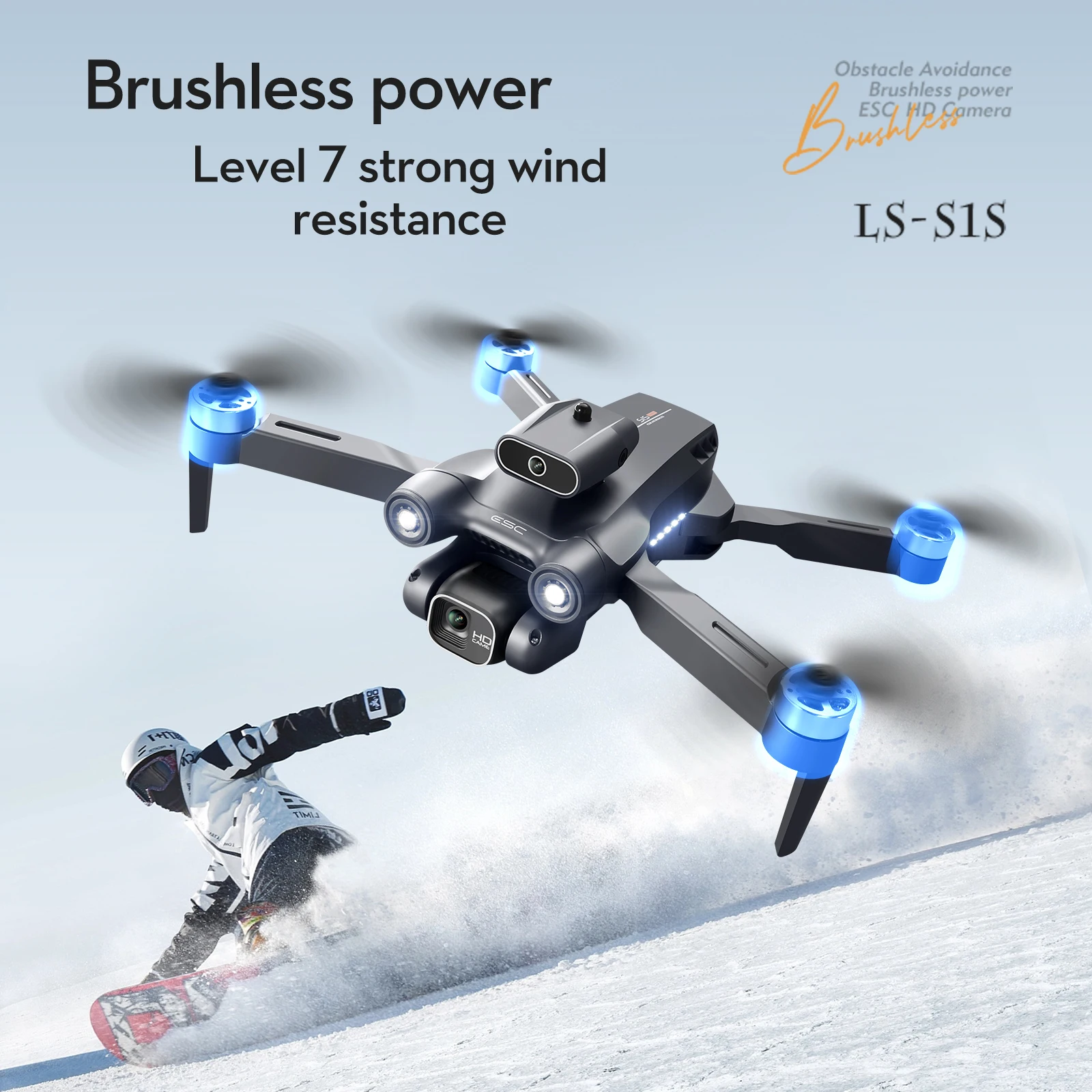 Nuevo LS-S1S Mini Drone 8K HD cámara para evitar obstáculos sin escobillas plegable quadcopter RC cámara aérea avión de juguete - imagen 3