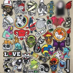 Parche táctico termoadhesivo bordado calavera punk para mochila