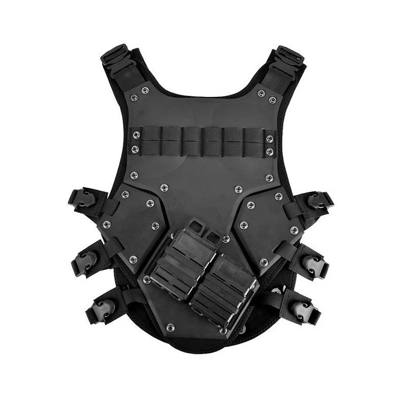 Chaleco táctico EVA TF3 para caza, armadura corporal para exteriores, combate de Paintball, negro, con bolsas M4 Mag - imagen 4