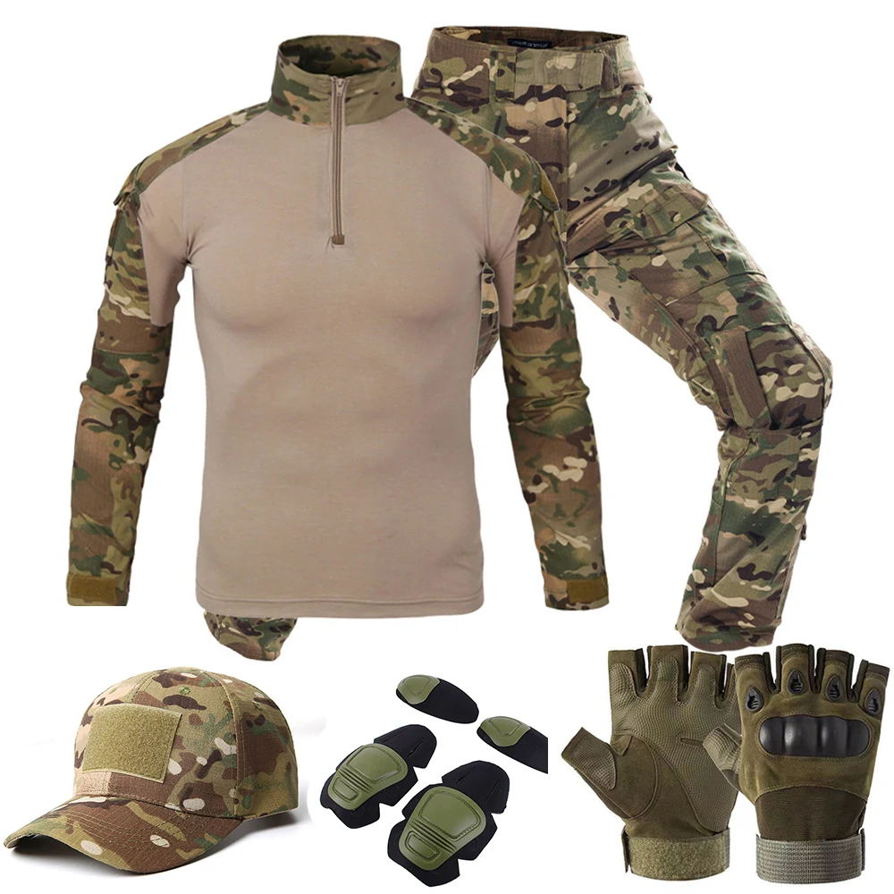 Trajes de uniforme táctico, traje de camuflaje, camisas de caza, pantalones, entrenamiento de peces, conjuntos de ropa de Paintball Airsoft - imagen 3