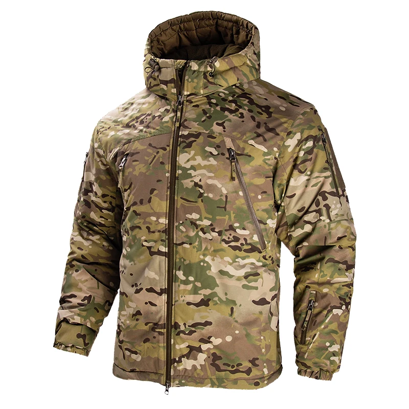 Chaquetas de invierno para hombre, abrigo de algodón, chaqueta táctica Softair para hombre, ropa cálida a prueba de viento, camuflaje, senderismo, ropa gruesa - imagen 4