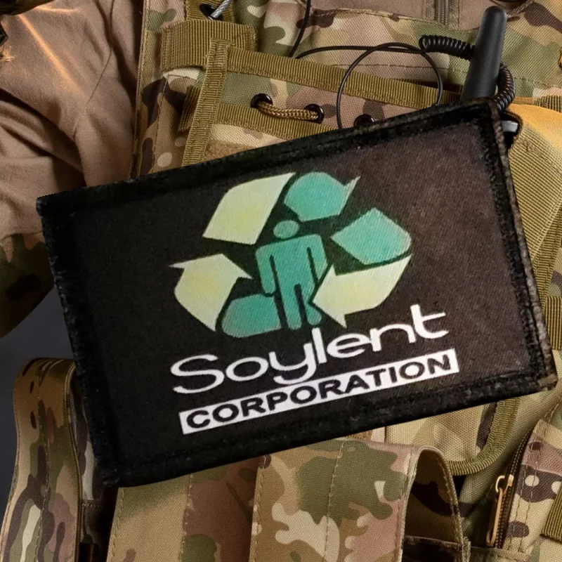 Soylent Corporation-Parche militar táctico divertido, insignia de moral verde Soylent, brazalete con gancho y bucle, mochila para exteriores, pegatina para sombrero - imagen 2