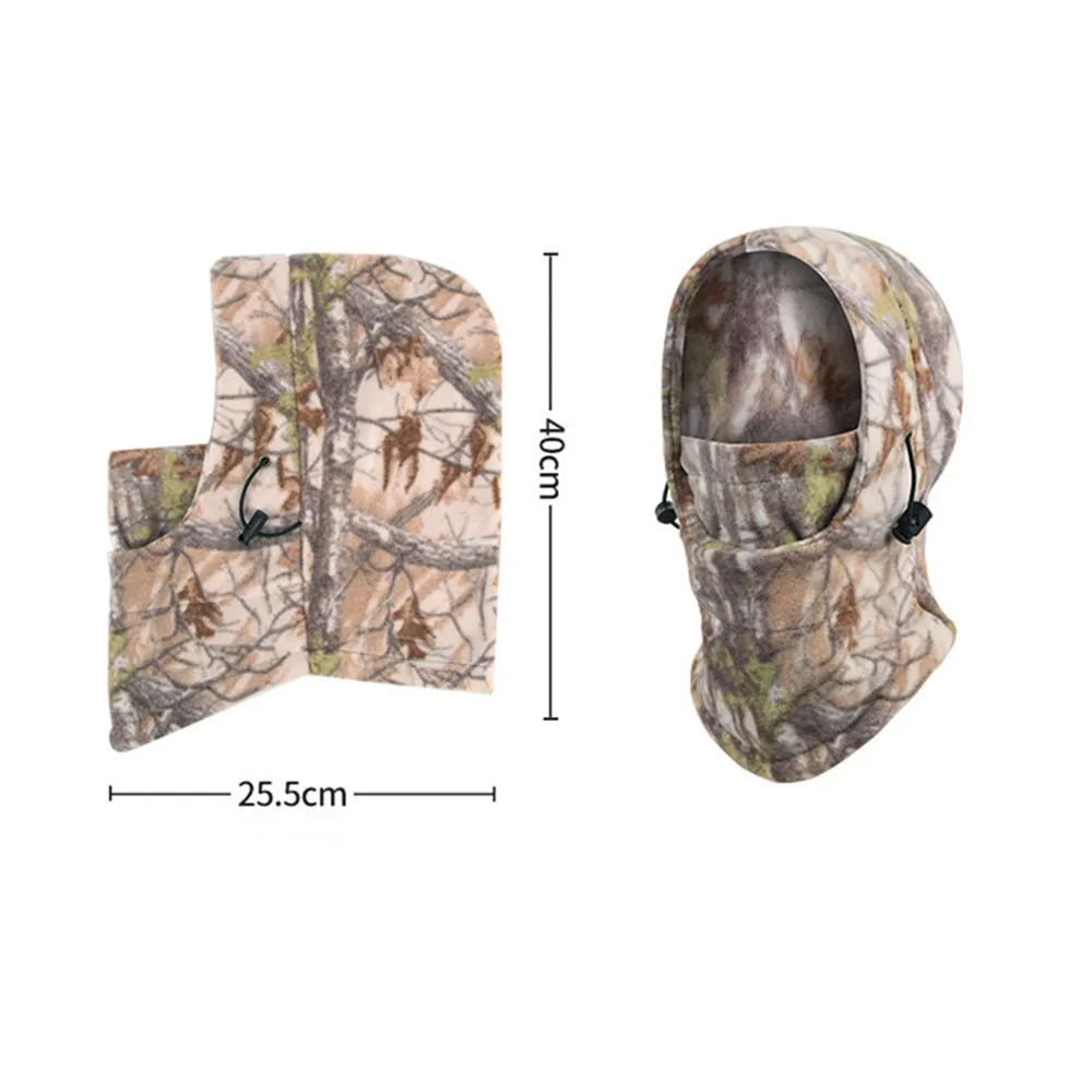 Gorro térmico de camuflaje biónico para caza y pesca, mascarilla facial cálida con cuello de lana, a prueba de viento, para motocicleta y bicicleta, invierno - imagen 5