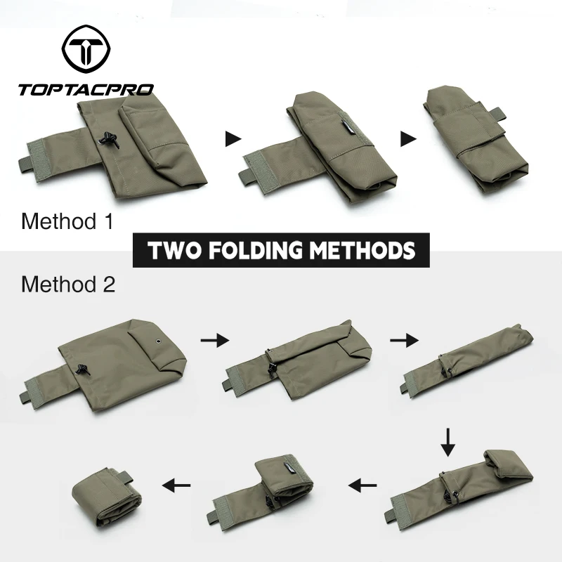 TOPTACPRO-Mini bolsa táctica de reciclaje EDC, bolsa de basura plegable, riñonera pequeña, accesorios para cinturón 8534 - imagen 4
