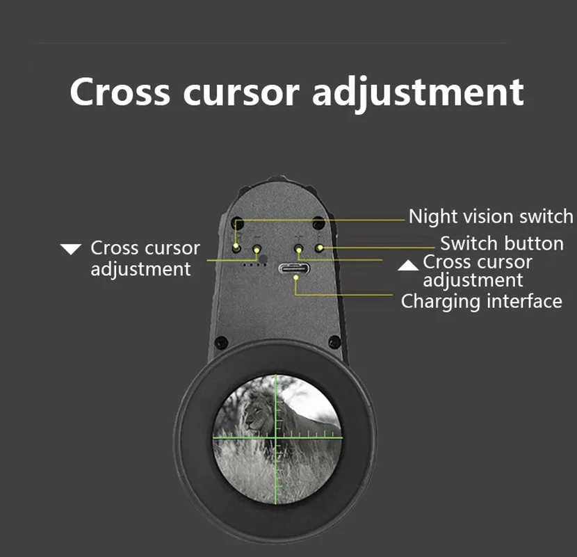 Gafas Monocular de visión nocturna para casco, telescopio de caza infrarrojo montado en la cabeza, pantalla HD de 1,54 pulgadas, equipo recargable, 850nm - imagen 3