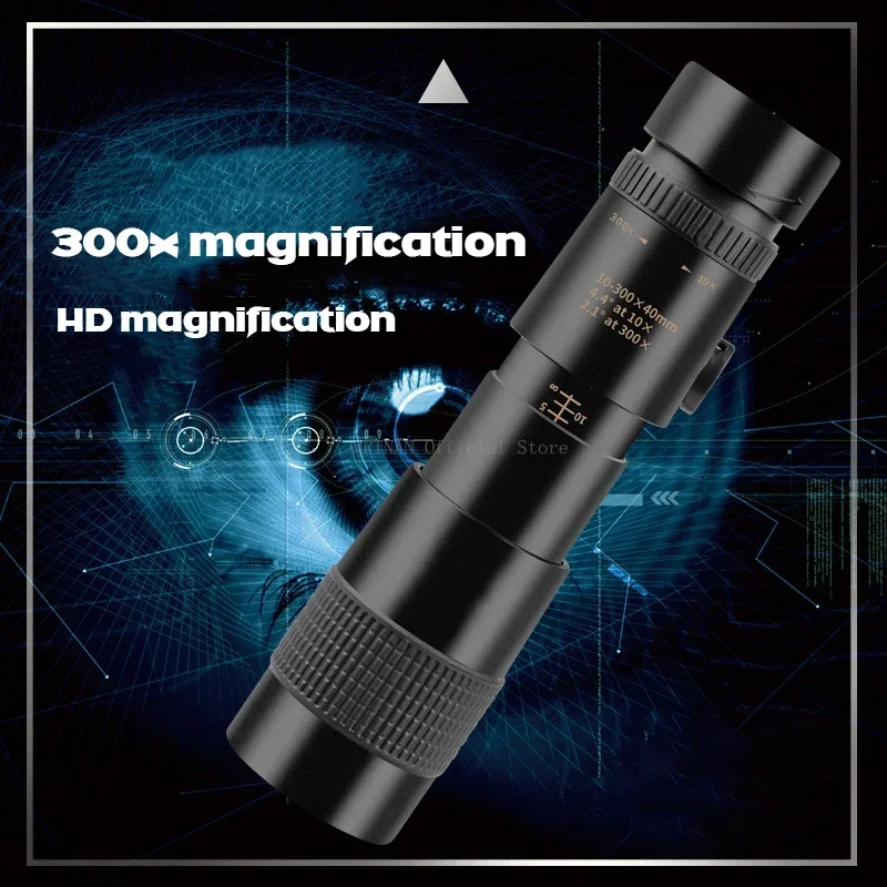 Binoculares potentes con Zoom 10-300X, Metal HD Bak4, telescopio profesional portátil de calidad de largo alcance, Monocular para caza - imagen 5