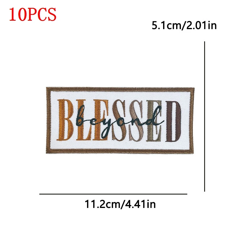 10 unids/set calavera bendita parches para planchar para ropa parche termoadhesivo para ropa parches bordados de letras de enfoque en el sombrero - imagen 4