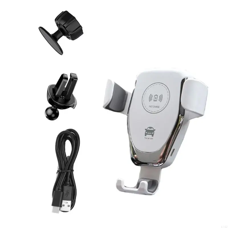 Carga inalámbrica CAR Teléfono Montaje aire Ventilador aire Stand Auto Clamp 360 Herramienta material ABS giratoria - imagen 2