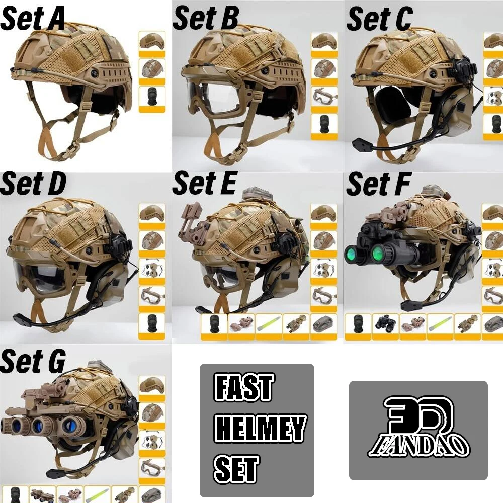 Casco táctico rápido de visión nocturna, conjunto COD con modelo NVG, caza, Paintball, tiro, casco protector resistente a impactos, conjunto de equipo