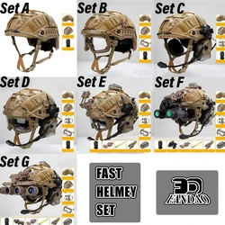 Casco táctico rápido de visión nocturna, conjunto COD con modelo NVG, caza, Paintball, tiro, casco protector resistente a impactos, conjunto de equipo