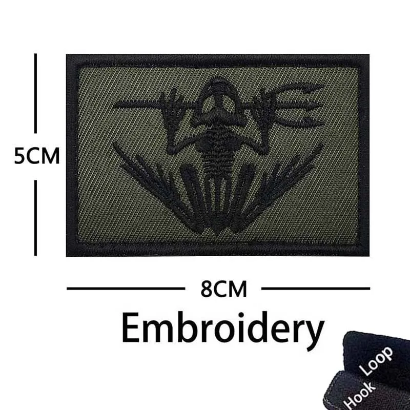 Skeleton Frogman parche táctico bordado con gancho y bucle - imagen 5