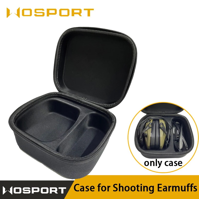 Estuche de almacenamiento de cuerpo duro para auriculares, estuche ligero para auriculares y gafas, estuche portátil con orejeras electrónicas para disparar