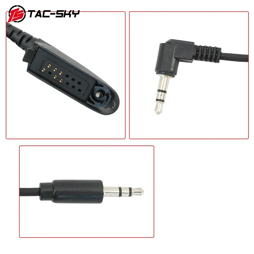 TS TAC-SKY Auriculares tácticos para deportes al aire libre Micrófono PTT 3,5 mm Compatible con Motorola GP320, GP328, GP329, GP338 Walkie Talkies - imagen 3