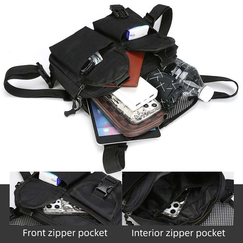 Bolsa táctica para el pecho, mochila, chaleco táctico para exteriores, bolsa para acampar, ciclismo, senderismo, Molle, hombro, señuelo de pesca, riñonera de almacenamiento - imagen 5