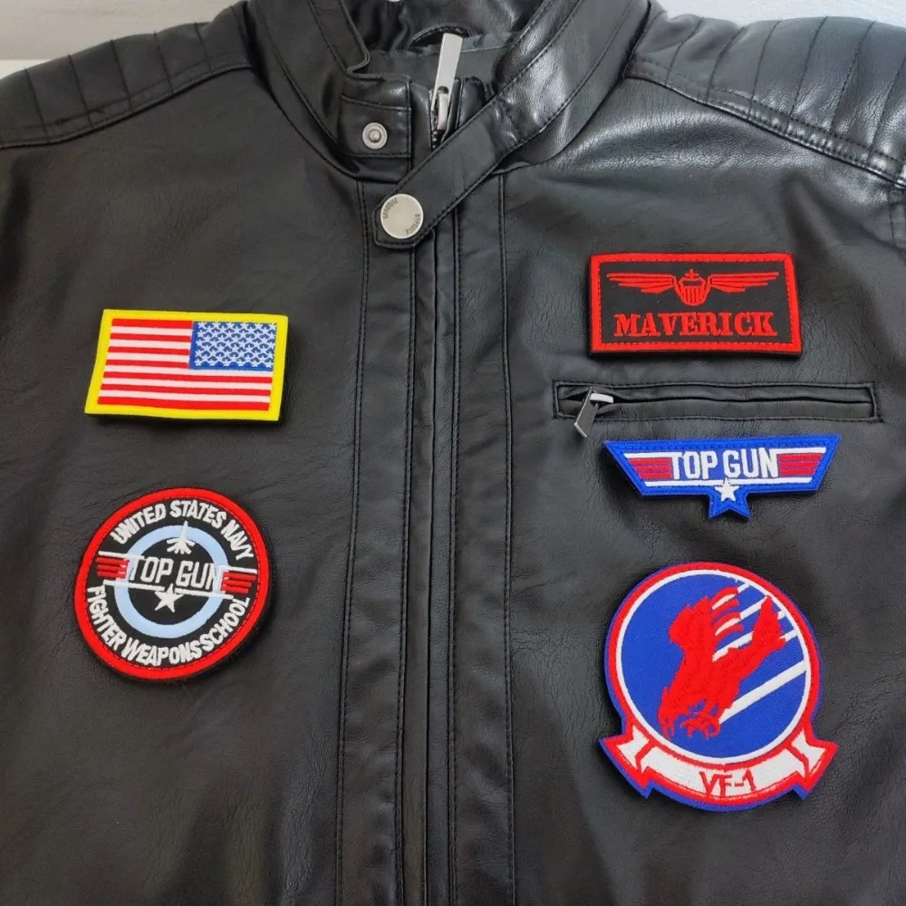 Parche de película MAVERICK "TOP GUN", Velcros Morale, pegatina de gancho y bucle táctico, cierre bordado militar para bolsa Molle, chaquetas - imagen 3