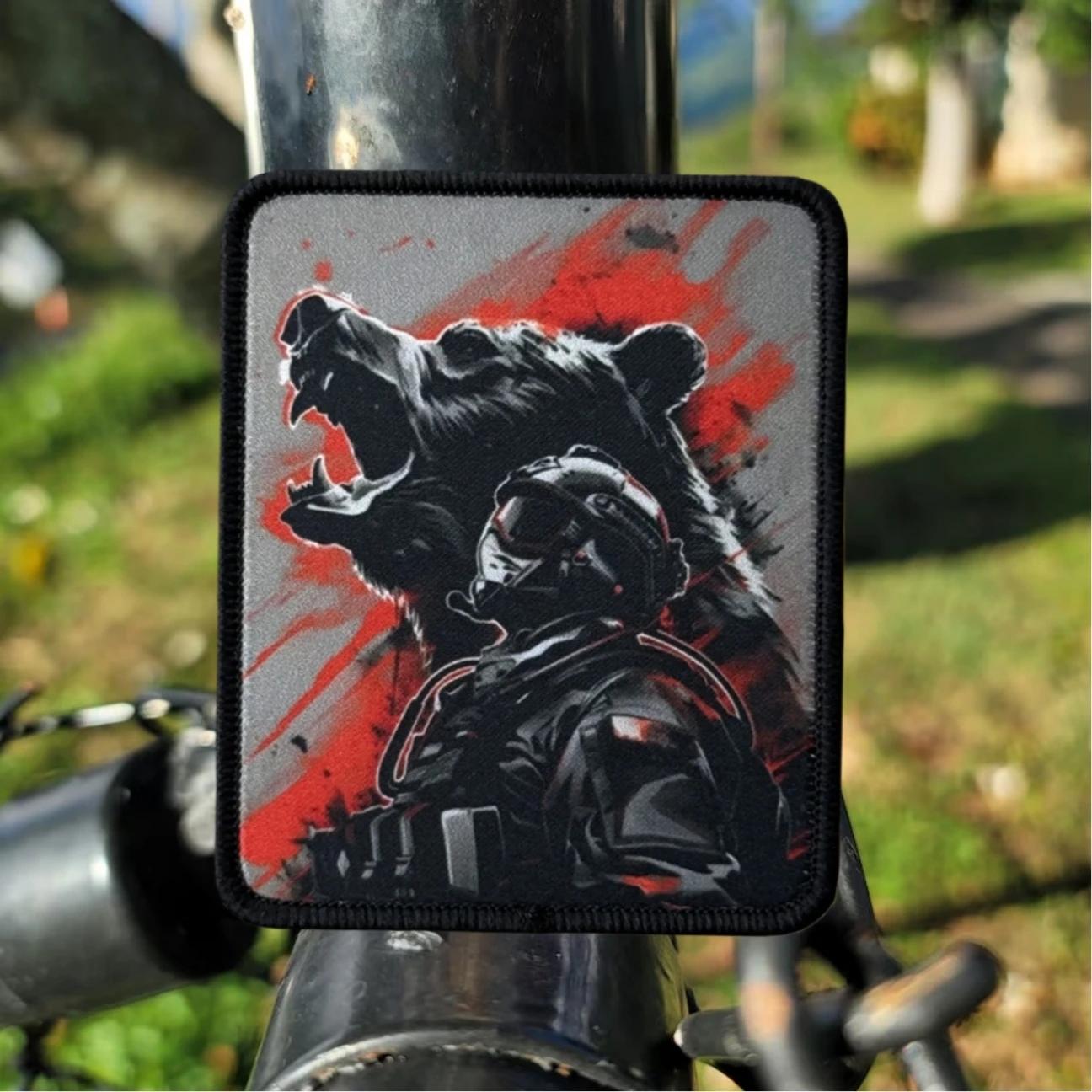 Parche táctico Chevron Bear Morale, brazalete del ejército militar, parches Airsoft con gancho impreso para ropa, mochila, pegatina personalizada - imagen 2