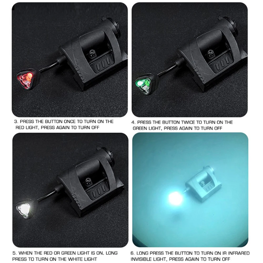 Luz táctica para casco MPLS, carga de 3 modos, luz roja/verde/LED, linterna IR para caza al aire libre, lámpara para casco Airsoft, equipo de ciclismo - imagen 4