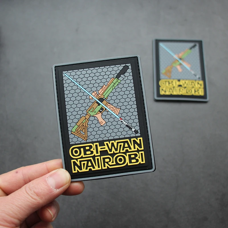 Craighead cristiano, Dios de la guerra de Kenia, parche de PVC de goma Obi-Wan Naiobi, insignia de armas, brazalete para chaqueta, bolsa, chaleco, decoración - imagen 4