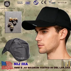 Real NIJ IIIA 3A suave UHMWPE 9mm y.44mag gorra de béisbol a prueba de balas casco de seguridad oculto para supervivencia al aire libre táctica