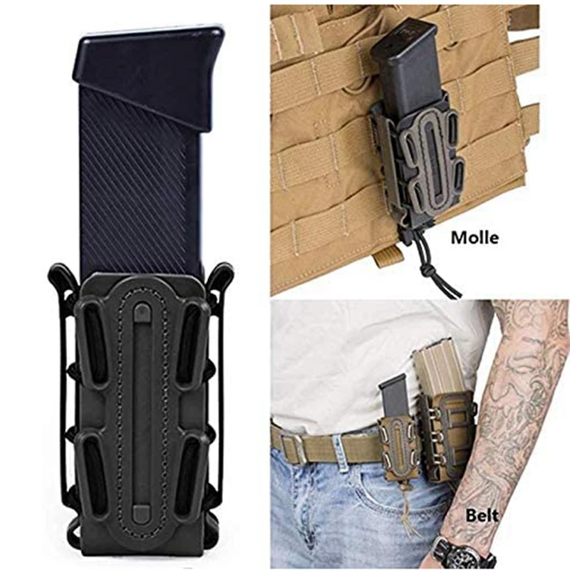 Bolsa táctica para revista individual de 9mm con Clip Molle de liberación rápida para P226 Glock 17 19 Beretta M9 PX4 Fastmag Holder equipo de caza - imagen 5