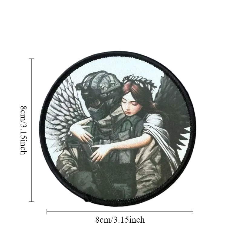 Parche táctico soldado angelical insignia moral ángel alas negras - imagen 4
