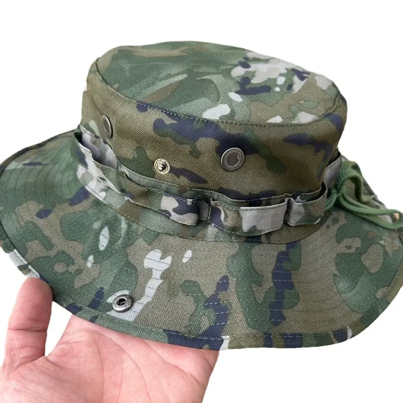 Sombrero de camuflaje al aire libre, sombrero de ala grande, plegable, bloqueador solar, montañismo, pesca, desierto, Verano - imagen 2