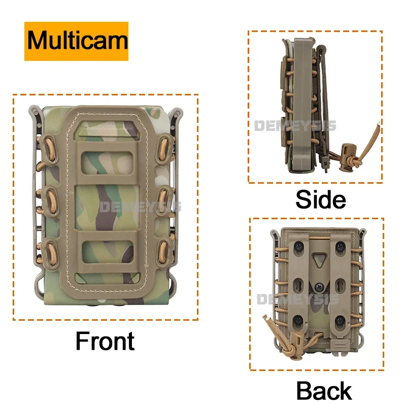 Bolsas tácticas para revistas, 5,56, 7,62mm, cinturón Molle, portador de fijación rápida, carcasa suave, bolsa para pistola Mag - imagen 5